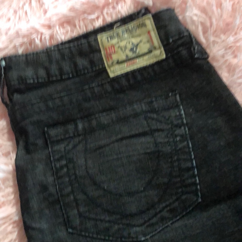 True religion boot cut black corduroy jeans